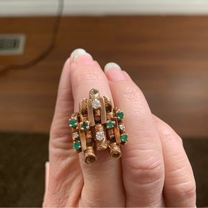 Emerald/ Diamond ring